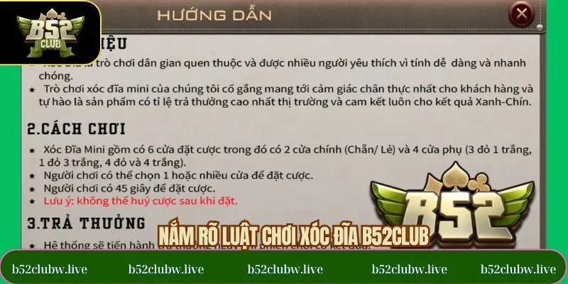 Luật tham gia xóc đĩa B52CLUB đơn giản nên biết